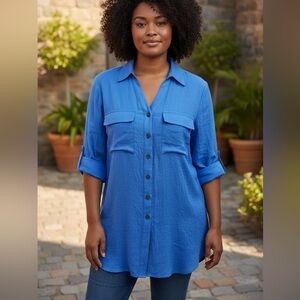 PerSeption Concept Blue Button-Down Shirt | XL | NWT
